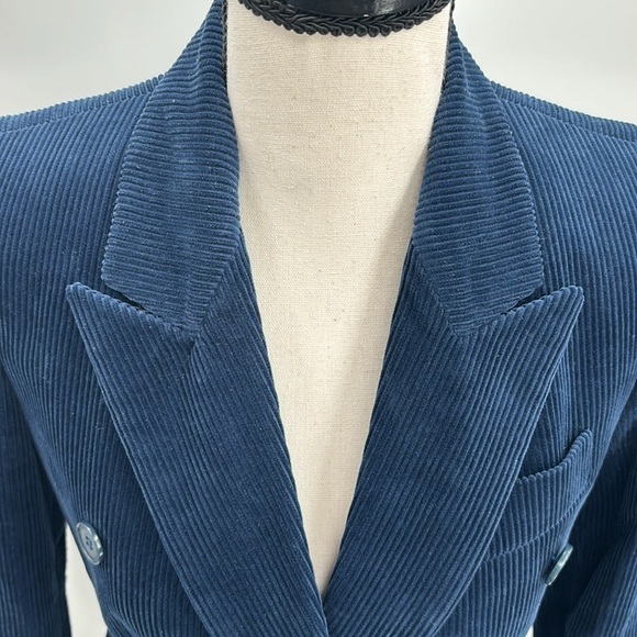 Stella Mccartney Double-breasted Cotton-corduroy Blazer Blue 38/ size US small - Picture 6 of 14